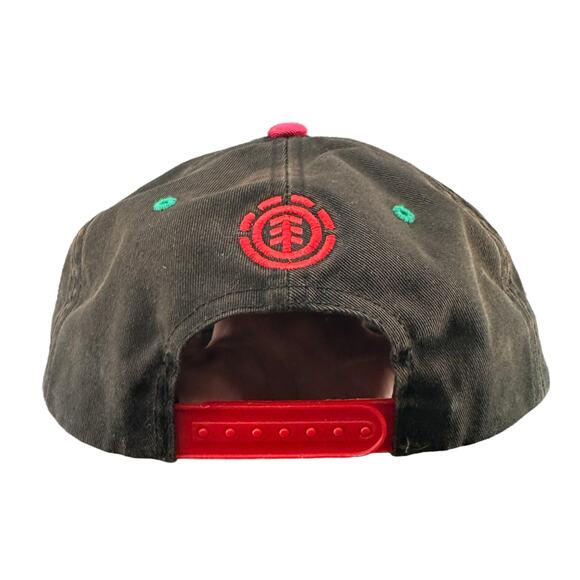 Element Skate California Snap Back Hat Cap Mens Black Red Embroidered Casual - Picture 4 of 6